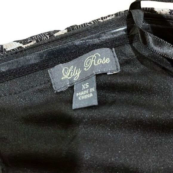 Lily Rose Black & Tan Strapless Fit Flare Party Dress Women’s XS - Picture 5 of 5